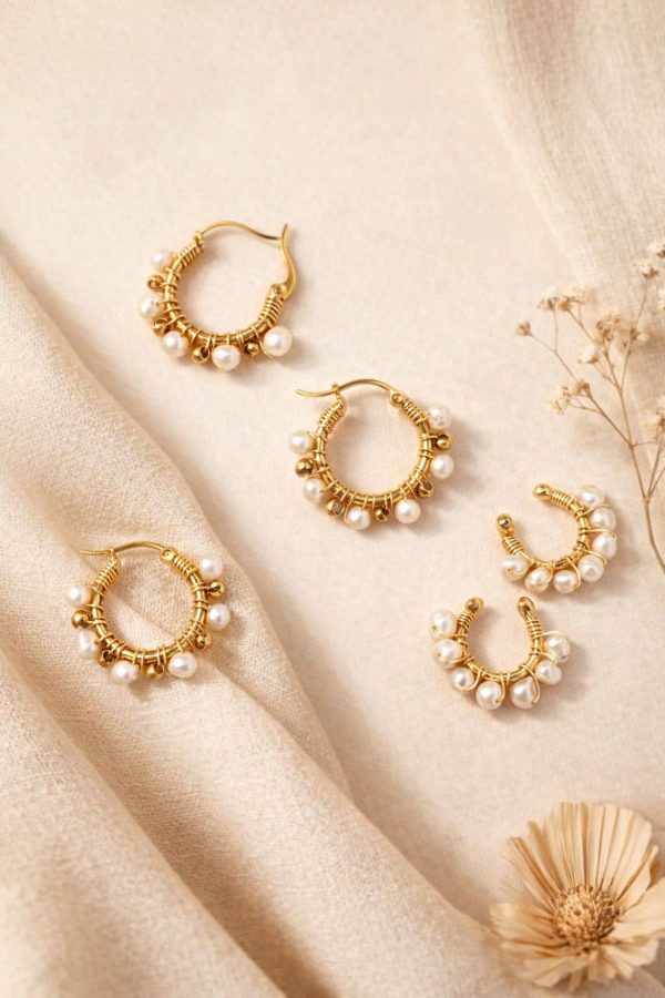 Set perlas (candonga + earcuff)