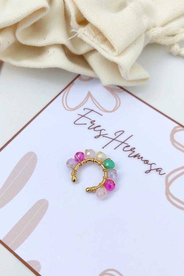 Earcuff cristales colores pasteles