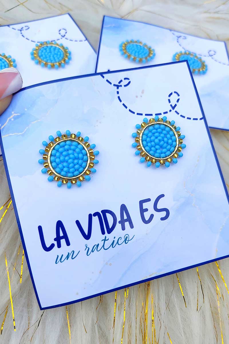 Topo sencillo azul claro bronce