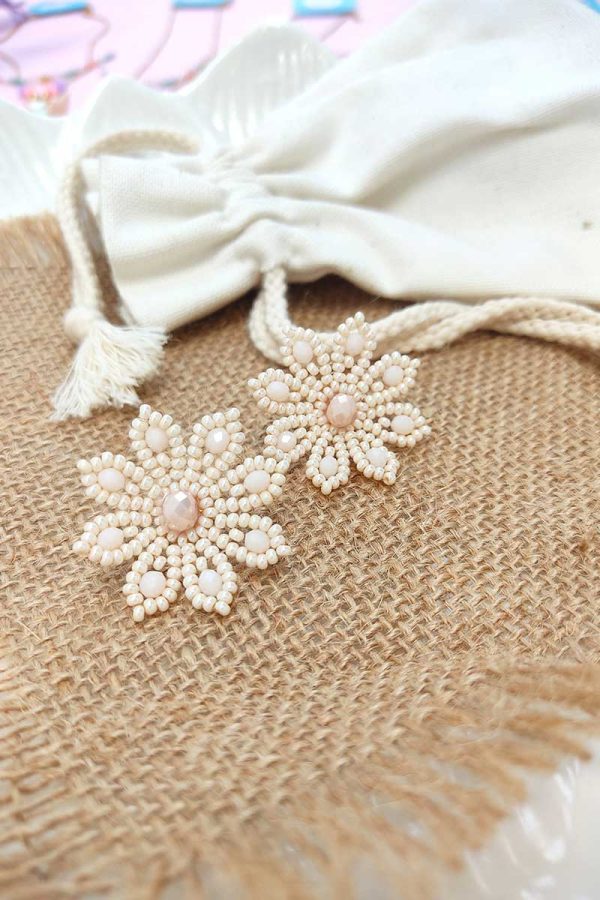 Topos flor mostacilla beis