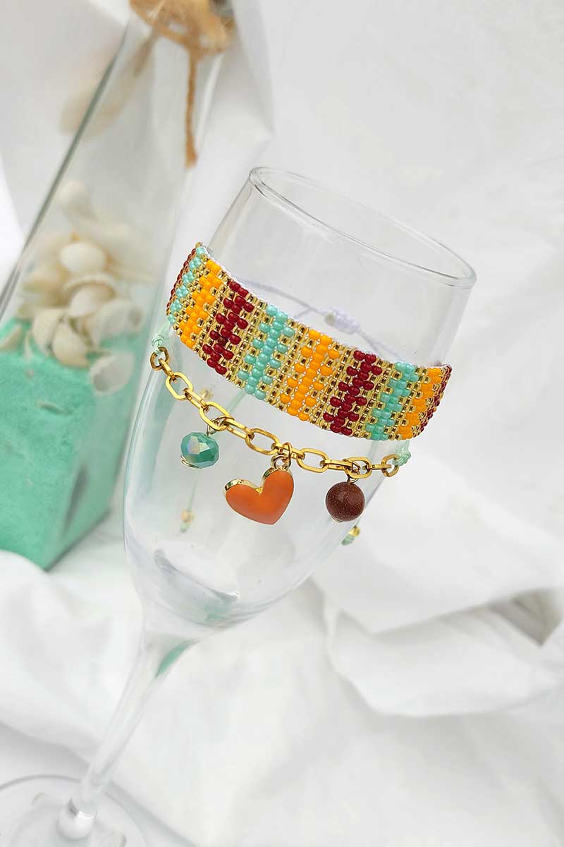 Duo pulseras menta, mostaza y vinotinto - Imagen 2