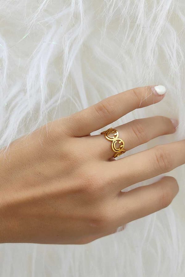 Anillo ancho caritas en acero ajustable