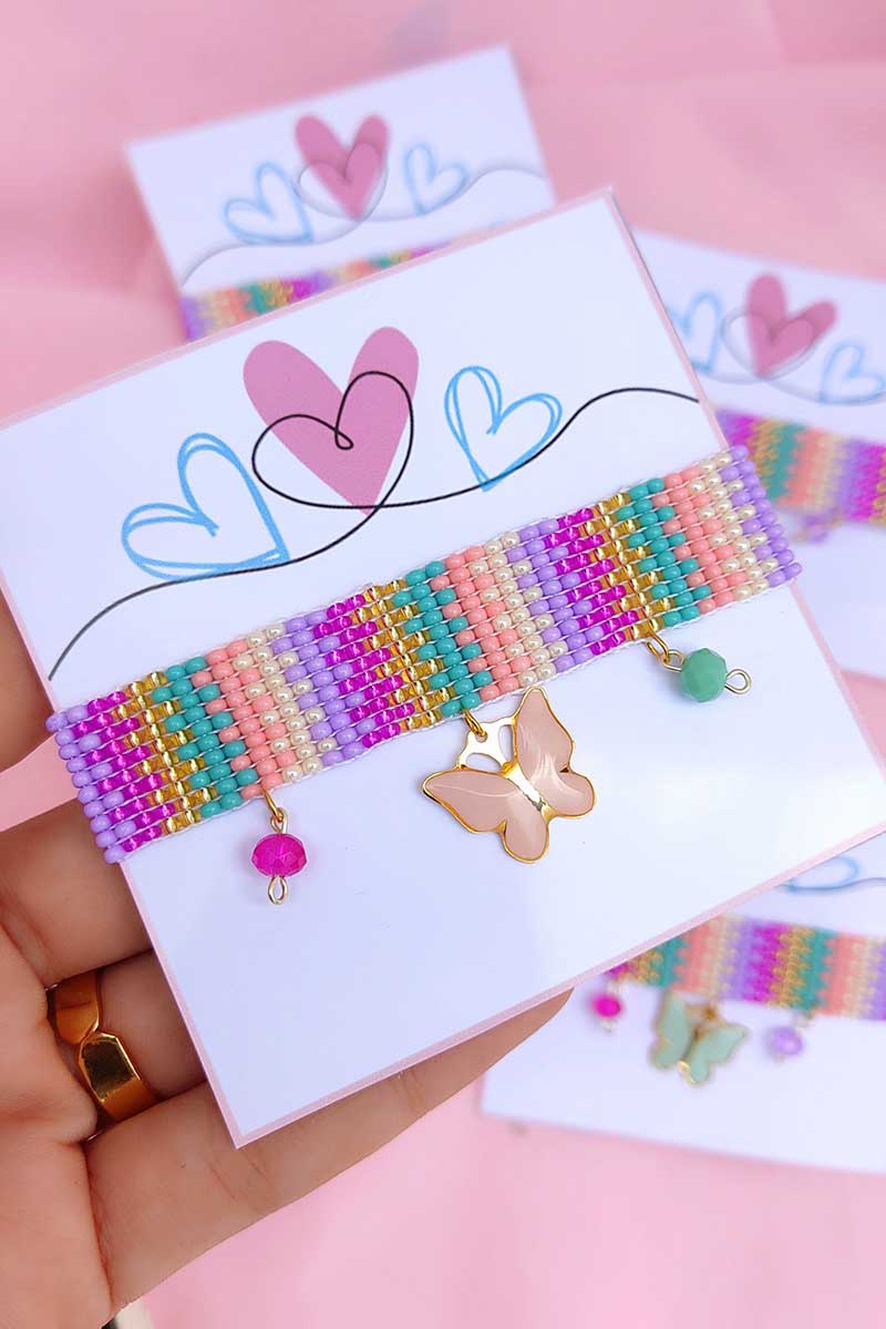 Pulsera colores sugar rush dije mariposa