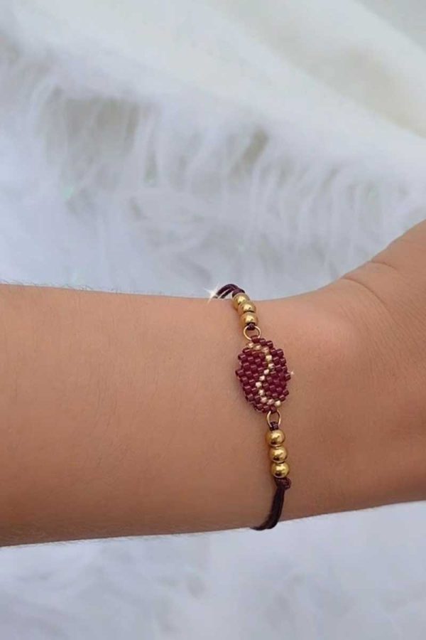 Pulsera tejida Café miyuki