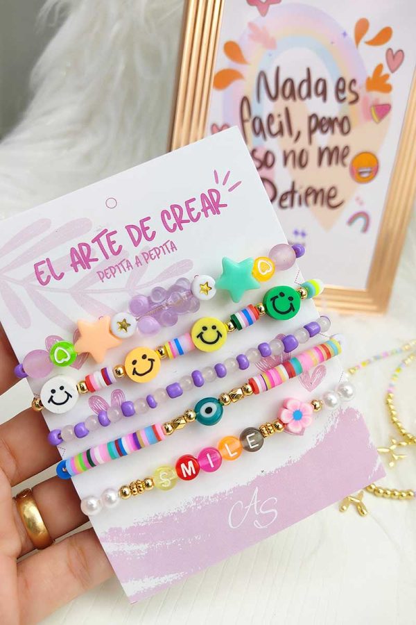 Set pulseras surtidas oso pasador