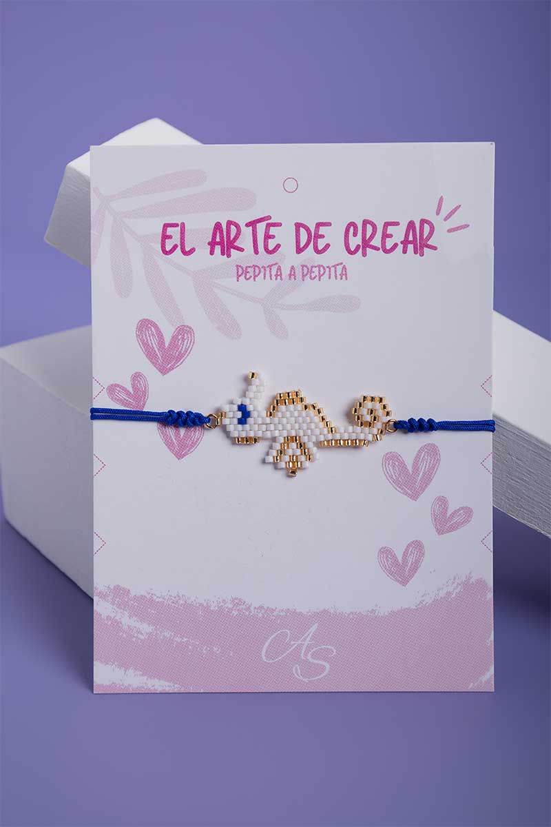 Pulsera caballito de mar azul rey