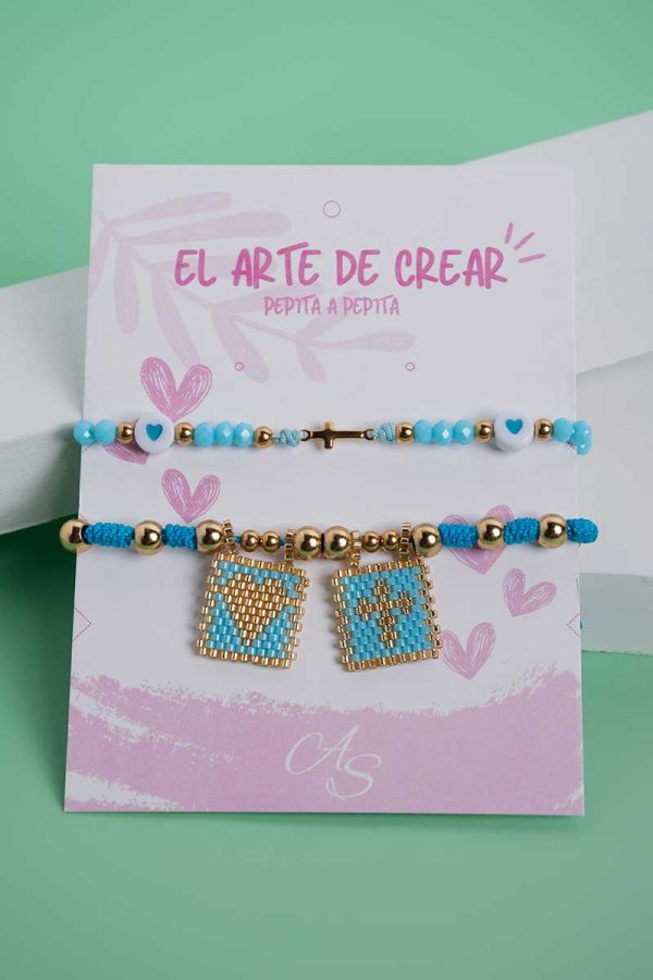 Pulsera escapulario azul claro