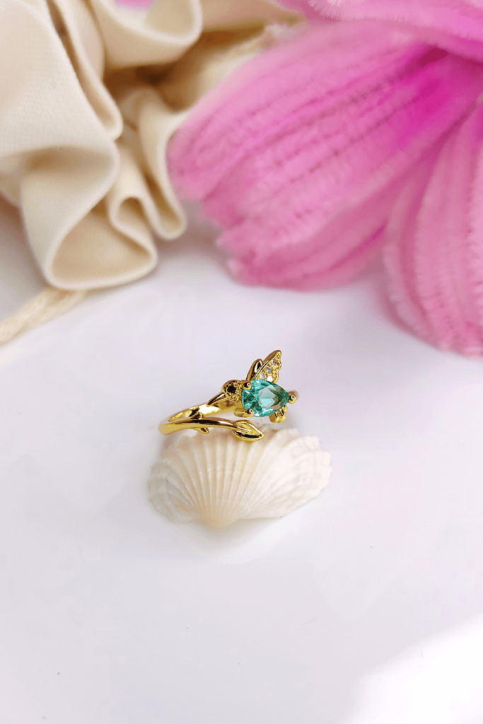 Anillo colibri menta covergold